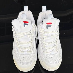 Fila White Sneakers with Red and Blue Accents New Size 6.5